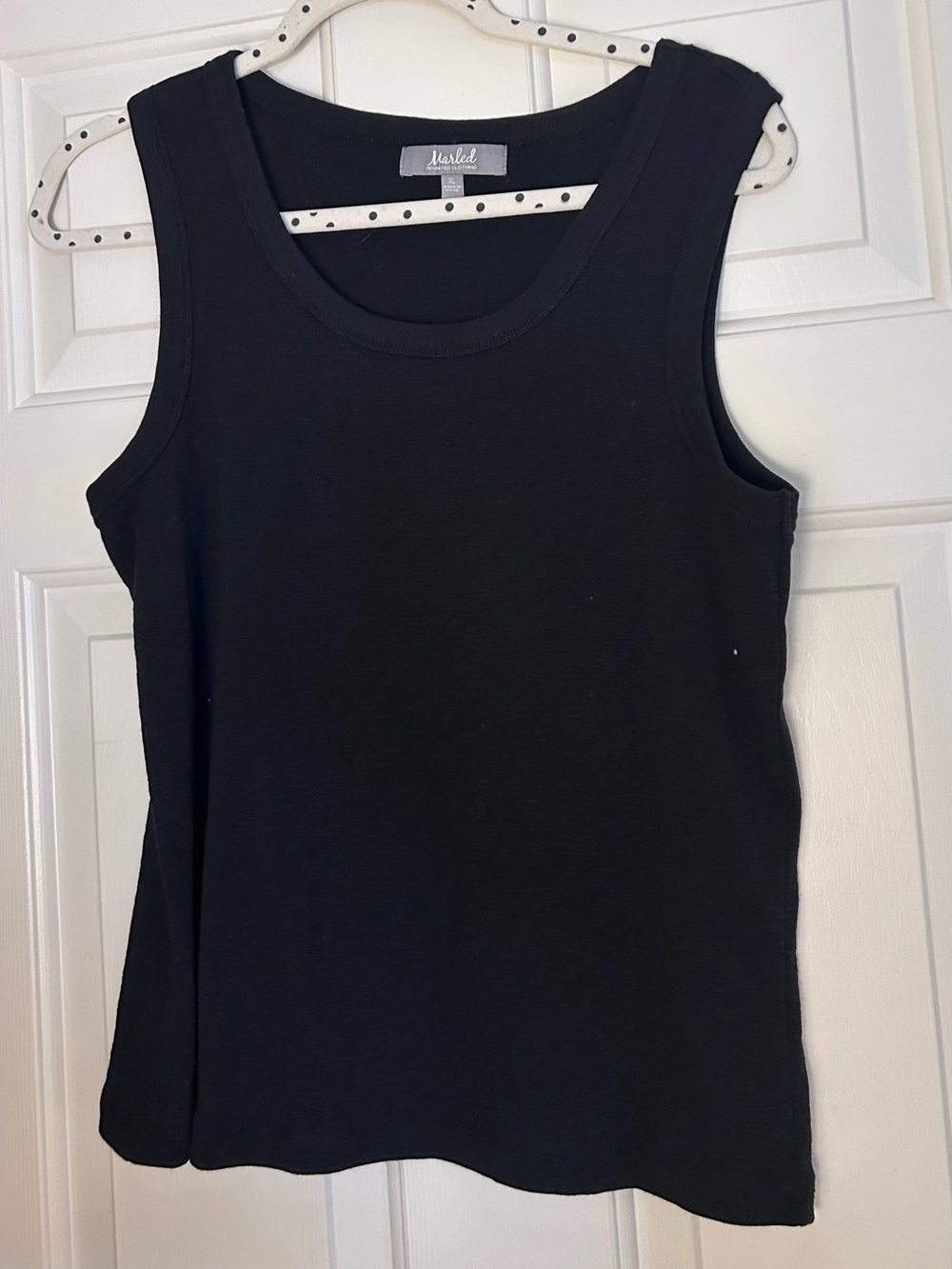 Marled Black Ribbed Tank Top Nevet Worn. XL